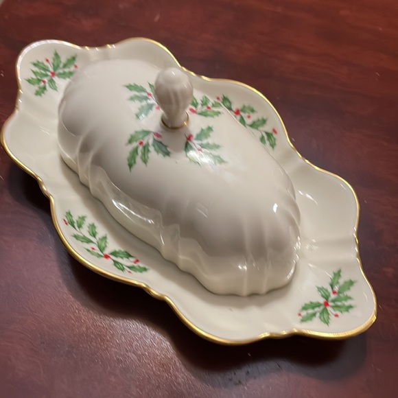Lenox Dining Vintage Lenox Holiday Butter Dish Rare Find Estate